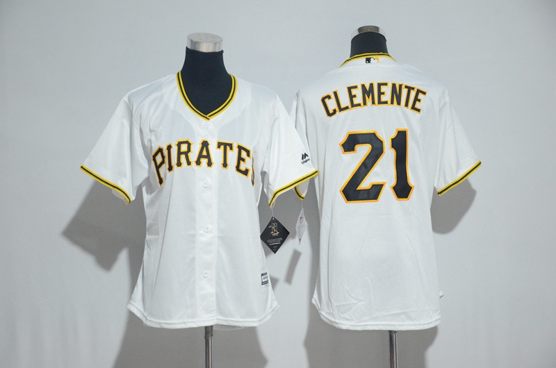 Womens 2017 MLB Pittsburgh Pirates #21 Clemente White Jerseys